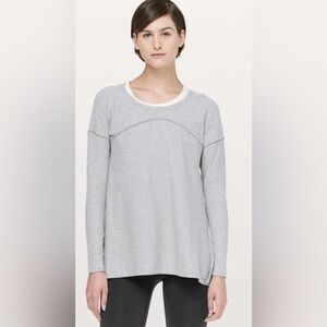 Gray Women's Long Sleeve Unwind Split Hem Lululemon Yoga Top